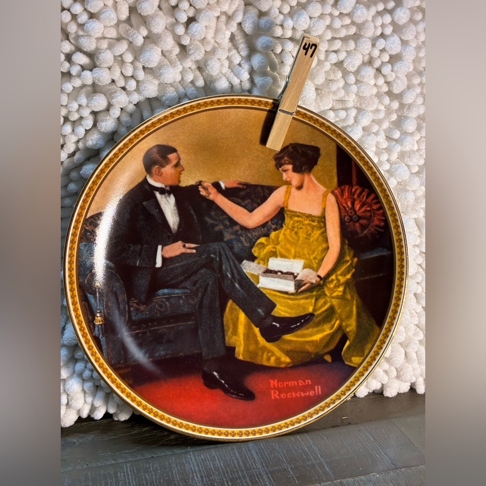 Norman Rockwell Decorative Plate Flirting In The Parlor